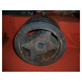 nice old wooden laminated pulley