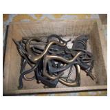 boxes of coat hooks, castors & etc