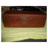 Oak 3-section wood drill bits box