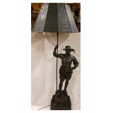 large signed figural  Lamp with ornate base - Signed C.P, KATO-1892