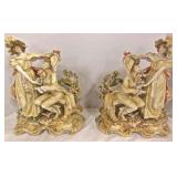 Pair of Signed Porcelain Statues – mint & highly detailed     