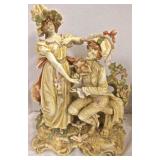 Pair of Signed Porcelain Statues – mint & highly detailed     