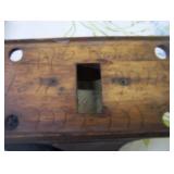 wooden pillow block - signed - Falls Mills Delhi