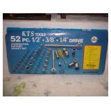 new 52 pc. 1/2 - 3/8 - 1/4" drive socket set
