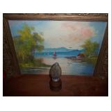 lighted signed painting