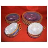 hand painted Made in Japan tea set (6 plates, 6 saucers, 4 cups, creamer, sugar & teapot)