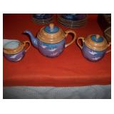 hand painted Made in Japan tea set (6 plates, 6 saucers, 4 cups, creamer, sugar & teapot)