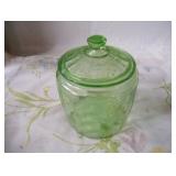 Depression cracker jar (green)
