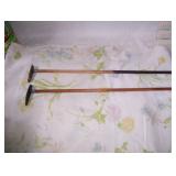 nice woodshaft golf clubs ( 1 singed W. Robertson A.H.M, 2 signed Dave McKay Special M.M.H.)