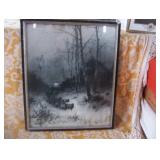 herding sheep in moon light