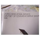 2 1974 USPS Mint Sets of Commemorative Stamps