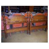 nice pair of maple twin beds