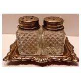 Salt & Pepper Shakers w/ Tray