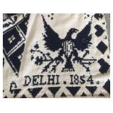 beautiful blue & white 1854 Delhi Coverlet known to be in the same family for three generations