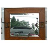 Oak Mirror With Coat Hooks
