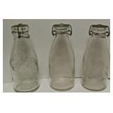 Milk Bottles w/Attached Caps
