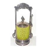 Vaseline Glass Pickle Caster