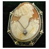 14 K Cameo w/Diamond