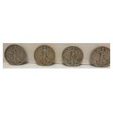 4 Standing Liberty Half Dollars