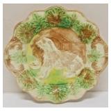 Majolica Dog Plate