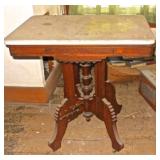 Walnut marble top stand base