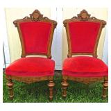 Pair of Walnut Victorian Chairs