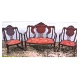 3 pc. Mahogany Claw foot Parlor Set