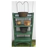 Wicker Bookcase & Ironware
