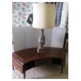 Mahogany Table & Lamp