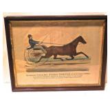 Original Currier & Ives Prints 19th Century Trotters All In Original Frames