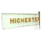 Antique Glass Sign w/ Raised Letters