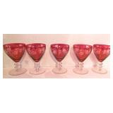 Cranberry Etched Glasses