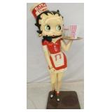 64IN LARGE BETTY BOOP DINER GIRL W/COKE TRAY 