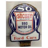 VIEW 2 OTHERSIDE SOCONY MOTOR OIL PUMP SIGN 