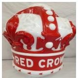 MILKGLASS RED CROWN PUMP GLOBE 