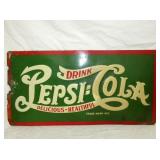 15X28 EMB. PEPSI COLA DOUBLE DOT SIGN 