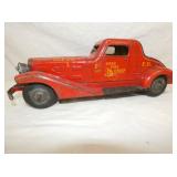 14IN MARX WINDUP FIRE CHIEF CAR 