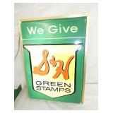 14X19 EMB. LIGHTED S&H GREEN STAMPS SIGN 