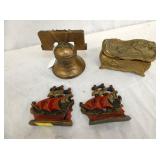 CAST BOOKENDS, DRESSER BOX, BANK 