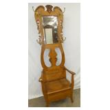 UNUSUAL OAK HALL SEAT 