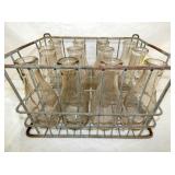 CRATE EARLY MILK BOTTLES 