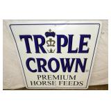 36X36 EMB. TRIPLE CROWN FEEDS SIGN 