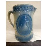 BLUE/WHITE PITCHER W/ SWAN 