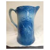 BLUE/WHITE PITCHER W/ BLUE BIRDS 