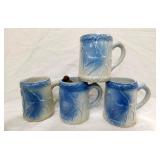 BLUE/WHITE STONEWARE MUGS 