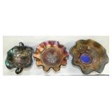 EARLY PATTERN GLASS CARNIVAL BOWLS 