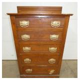 5 DRAWER OAK CHEST W/ SPLASH 