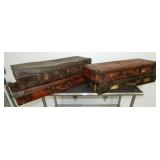 EARLY LEATHER SUITE CASES 