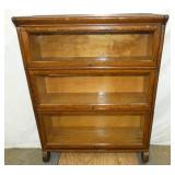 OAK 3 STACK LAWYERS BOOKCASE 