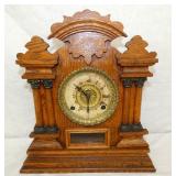 INGRAHAM CARVED MANTEL CLOCK 